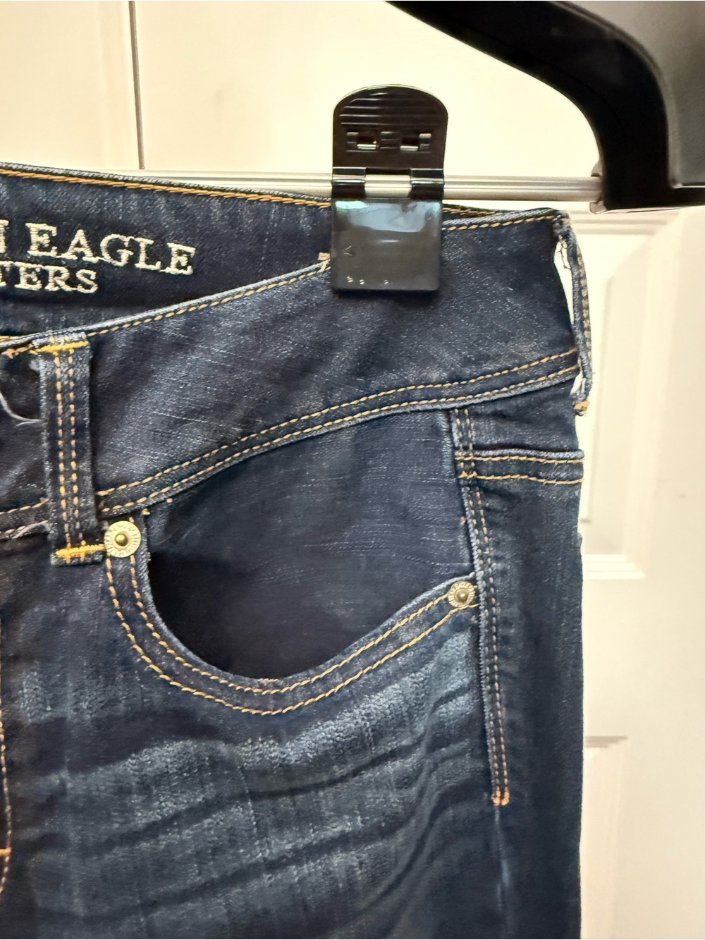 American Eagle Outfitters Dark Blue Flare Jeans - Picture 3 of 9